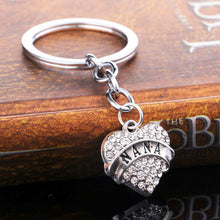 Heart Clear Crystal Key Chains Family Gifts Keychain Ring Mom Daughter Sist