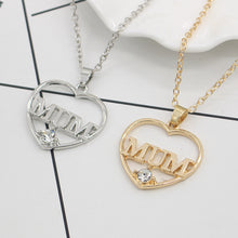Best Gifts For Mother'Day Heart Hollow MUM Crystal Pendant Necklace Everlas