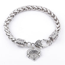 Rhinestone Heart Bracelet Letters MOM SISTER NANA MIMI nana niece nurse tea