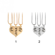 2017 Cute Sister Mom Three Stitching Love Pendant Necklace Set Mother's Day