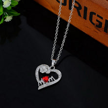 LASPERAL Fashion Jewelry 1PC Rhinestone Love Heart Rose Mom Pendant Necklac