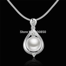 White Big Imitation Pearl Pendant Necklace For Women 2017 Fashion Snake Cha