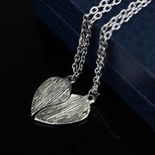 2PC Silver Plated Mother Daughter Necklace Silver Heart Love Mom Necklaces