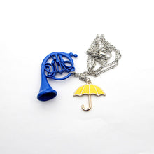How I Met Your Mother Umbrella Yellow Blue French Horn Pendant Necklace For