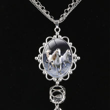 Fashion New Jewelry Plated White K Horse Necklace Pendant Long Tassel Neckl