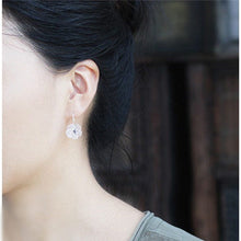 925 Sterling Silver Flower Earrings Transparent Girls Gift Fine Jewelry Vin