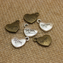 PULCHRITUDE (30 pieces/lot) 14*17mm Three color Alloy Heart Engraving lette