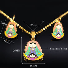 2017 Family Enamel Stainless Steel Jewelry Sets Women Mom and Girl Gold Col