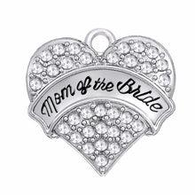Lemegeton Crystal heart Pendant Engraved Letter BRIDESMAID MAID HONOR BRIDE
