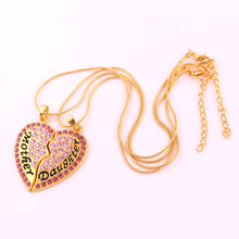 2 Pieces Mother Daughter Necklace Best Friends Forever Heart Snake Chains