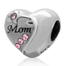 2016 New Heart Mom Beads Fit Pandora Charms bracelets Authentic 100% 925 st