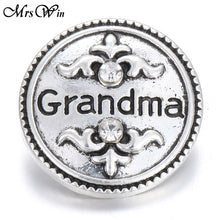 10pcs/lot Family Snap Jewelry NANA Grandma MOM Aunt Sister 18MM Metal Snap