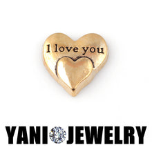 Floating locket charms alloy metal silver color crystal heart silver mom fa