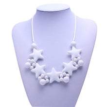 New Baby Gift Silicone Star Teething Necklace for Mom Wears Baby Chews Teet