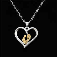 Hot sell Silver Gold Color Mom Baby Heart shaped Pendant Necklace For Women