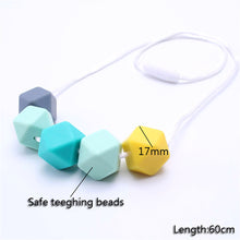 MHS.SUN Nursing geometric cube silicone bead necklace BPA free soft safety