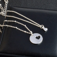 2pcs/set  Silver And Gold Mom Daughter Heart shape Alloy Necklace Set Mothe