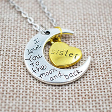 ISINYEE Fashion "I love you mom " Moon Heart Pendant Chain Necklace For Wom