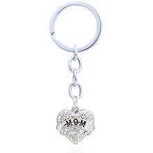 XIAOJINGLING Pink White Rhinestones Keychain Fashion Women Jewelry Heart Ke