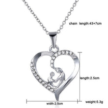 1 PCS Jewelry New Mother's Day Gift Crystal Mom and Baby Love Heart Pendant
