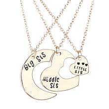FUNIQUE Rose Gold Split Heart Letter "Daughter Mom Daddy Sisters Necklaces