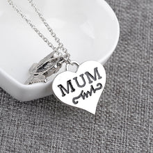 Mum Guardian Angel Necklaces Pendants Alloy Heart Love Charms Necklace moth