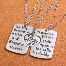 XIAOJINGLING 3Pcs Father Mother Daughter Necklace Love Between Mother&Daugh