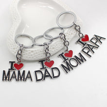 2017 Trendy Creative I Love PAPA MAMA DAD MOM Keychain Heart Family Red Lov