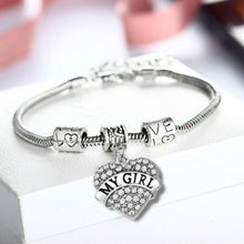 Heart Crystal Bracelet Mom Nurse Sister Nana Faith Women's Men's Niece Daug