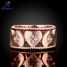 Dubai fashion jewelry Italy designer heart love MOM rings Rose gold color Z