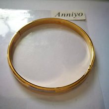 Anniyo One Piece,Diameter 6.1cm,Can Open,Two Tone Bangle Women Jewelry Arab