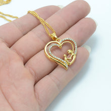 Anniyo Heart Mum & Baby Necklaces,I Love My Mother,Gold Color Mama Pendant