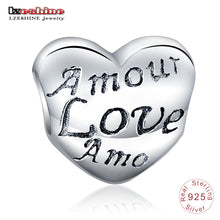 LZESHINE Mother's Day Gift 100% 925 Sterling silver jewelry Charms Loving H