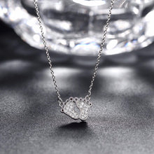 MEEKCAT Real 925 Sterling Silver CZ Rhinestone Mother and Baby Foot Pendant