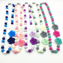 Min order $8 (Mix order)  silicone teething necklace for mom saft chew neck