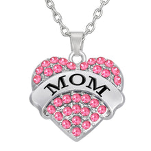 my shape 2017 Fashion Pink Mom Crystal Heart Necklace&Pendants Big Litter S