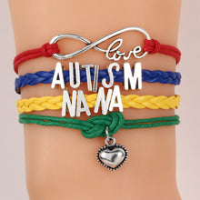 (10pcs/lot) Infinity Love AUTISM MOM/AUNT/DAD/GRANDMA/MUM/NANA Family Brace