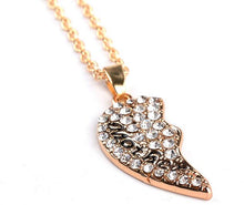 Shinny Mother Daughter Necklace Set Two Halves Heart 2PC Silver Gold Color