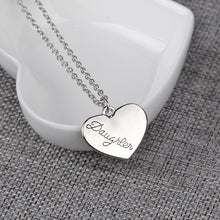 2 Pcs Family Jewelry Heart Couple Pendant Necklaces Danghter Mother Love Ne