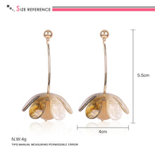 LILIE&WHITE 3D Acrylic Flower Drop Earrings For Women Marble Efffect Two Co