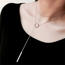 925 sterling silver strip necklace for women chain long jewelry simple circ