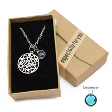 Birthstone personalized jewelry stainless steel mother necklace hollow hear