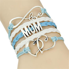 Infinity love mom grandma bracelet heart feet charm Bracelet for women Leat