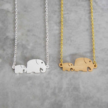 Cool Mother's Day Gift Mom And Baby Elephant Necklace For Women Gold Color