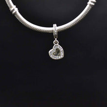 SOAZOK 100% 925 Sterling Silver Crystal Heart Shape Letter Mom Charm Beads