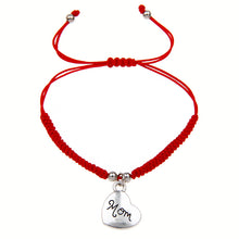 Simple Design heart bracelets Handmade Red Rope Braided Silver Love Heart M