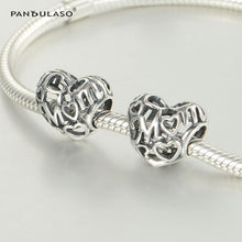 Pandulaso Mom Heart Silver Beads For Jewelry Making Fit Charms Silver 925 O