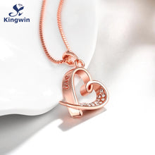 I LOVE YOU necklace real Rose Gold Color brand fashion love heart pendant n