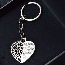Mom And Daughter Forever Love Keychain Openwork Heart Pendant Key Ring Perm