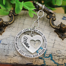 XIAOJINGLING Hollow Heart Keyring Charm Fashion Keychain Women Jewelry 'HOP